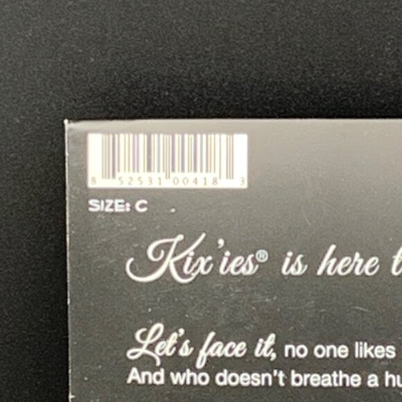 Kixies Thigh Highs Black Diamond Pattern Size C No-Slip Grip Tiffany 1305C - Picture 6 of 6